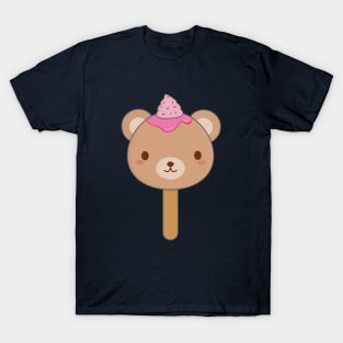 Cute Brown Bear Ice Cream T-Shirt T-Shirt